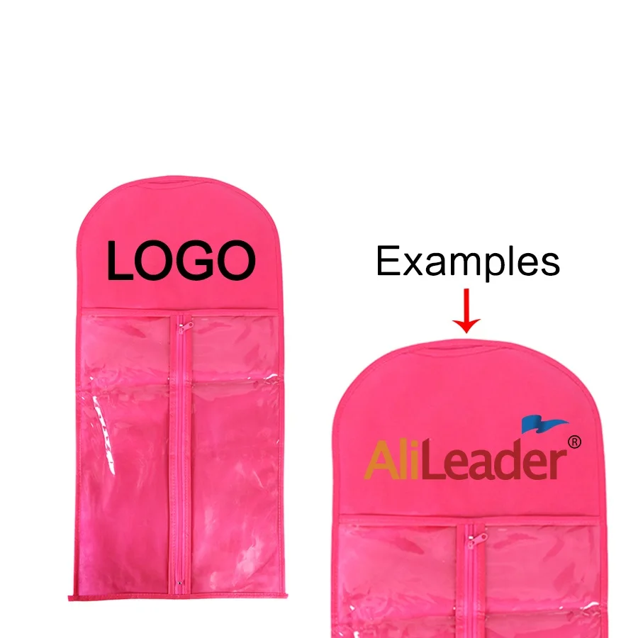 Alileader Best Quality Portable Wig Storage Bag With Hanger Package Suit Case Bag For Human Hair/Ponytail/Clips Hair Extensions