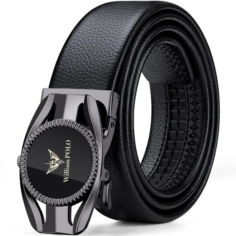 Genuine leather fashion belt, men's automatic buckle belt, personalized high-end business belt