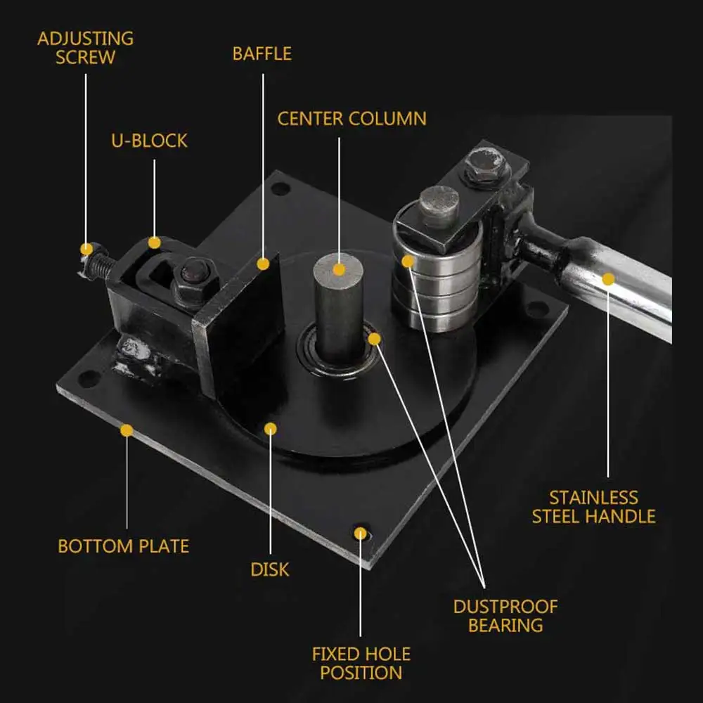 1MM-14MM Manual Rebar Bender Portable Construction Building Bending Machine Tool Hoop Bending Machine Steel Bar Bending Machine