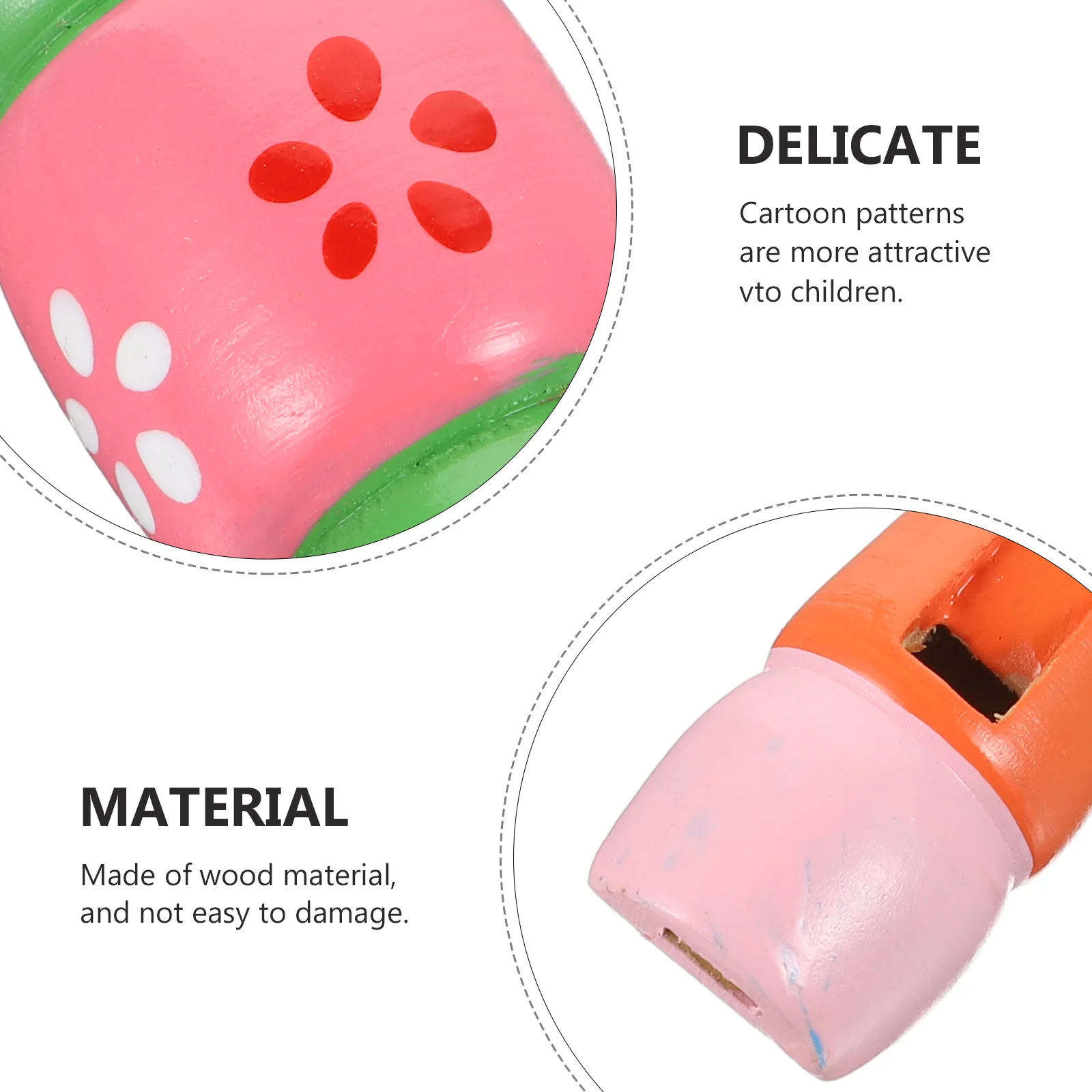 

2Pcs Wooden Flute Children 6 Hole Musical Instrument Set Kids Recorder Educational Gift Colorful