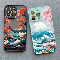 Japanese Mount Fuji Landscape Wave Phone Case For iPhone 17 16 14 13 12 11 15 Pro Max Mini XR XS X 16 15 14 Plus Back Cover