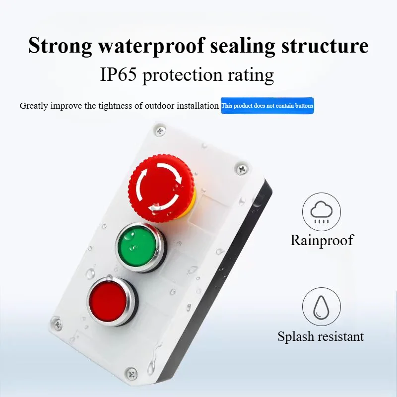 Waterproof button box switch control box 1/2/3/4/5/6 hole industrial switch indicator box 22mm