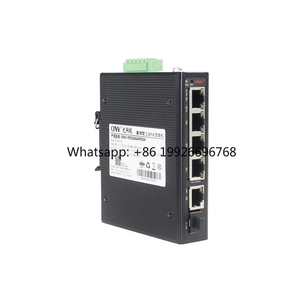 -IPS53064PFGM Compact Managed PoE Switch with QoS 6 PoE Ports 12Gbps Capacity-Easy Setup for Rail & Mining Networks