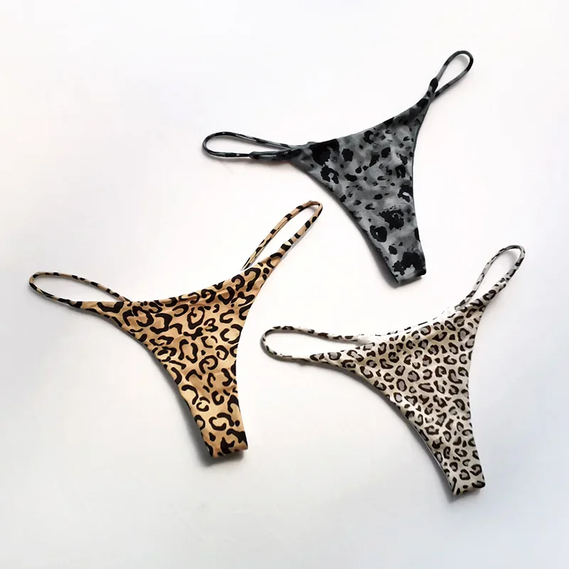 Cotton leopard G string women panties sexy briefs smart low waist T-back bikini underwear seamless female lingerie size S-XXL