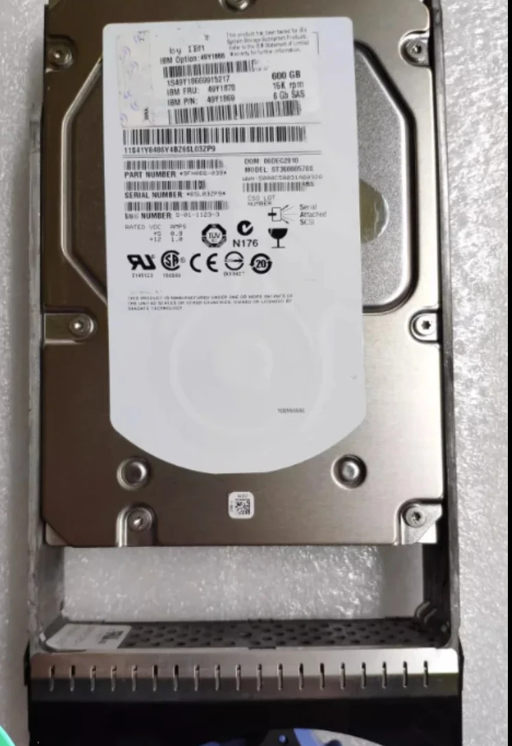 49Y1870 49Y1866 49Y1869 600GB 15K 6GB LFF SAS 3.5 'محرك الأقراص الصلبة مع صينية #1