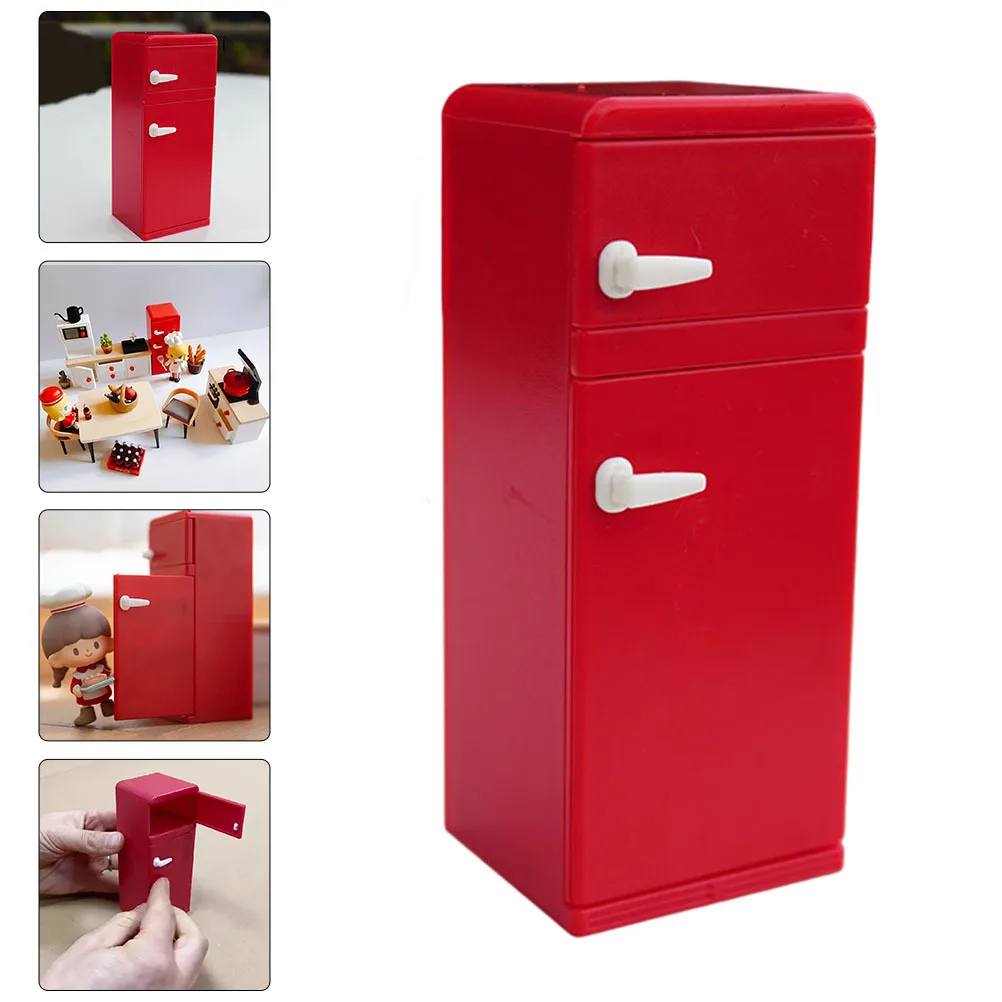 Simulation Mini-Kühlschrank, Spielzeug, Miniatur-Sachen für Kinder, langlebig, exquisites Design, interaktives Lernwerkzeug