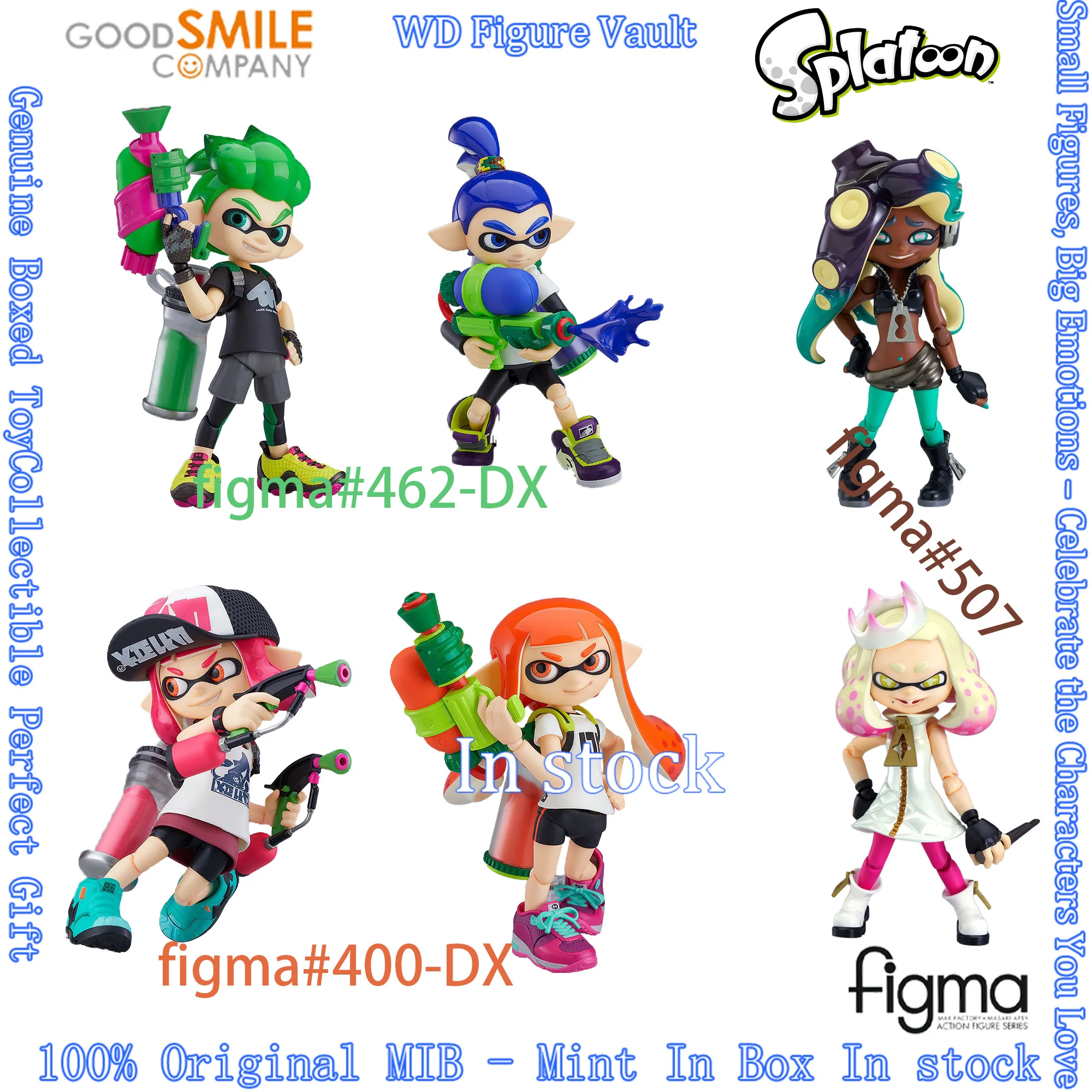 En stock GSC GSAS figma 462 DX 400 DX 507 Figuras de Tentáculos de Splatoon 2 para niño y niña, Modelo de Anime, Juguete Original en Caja, Regalo