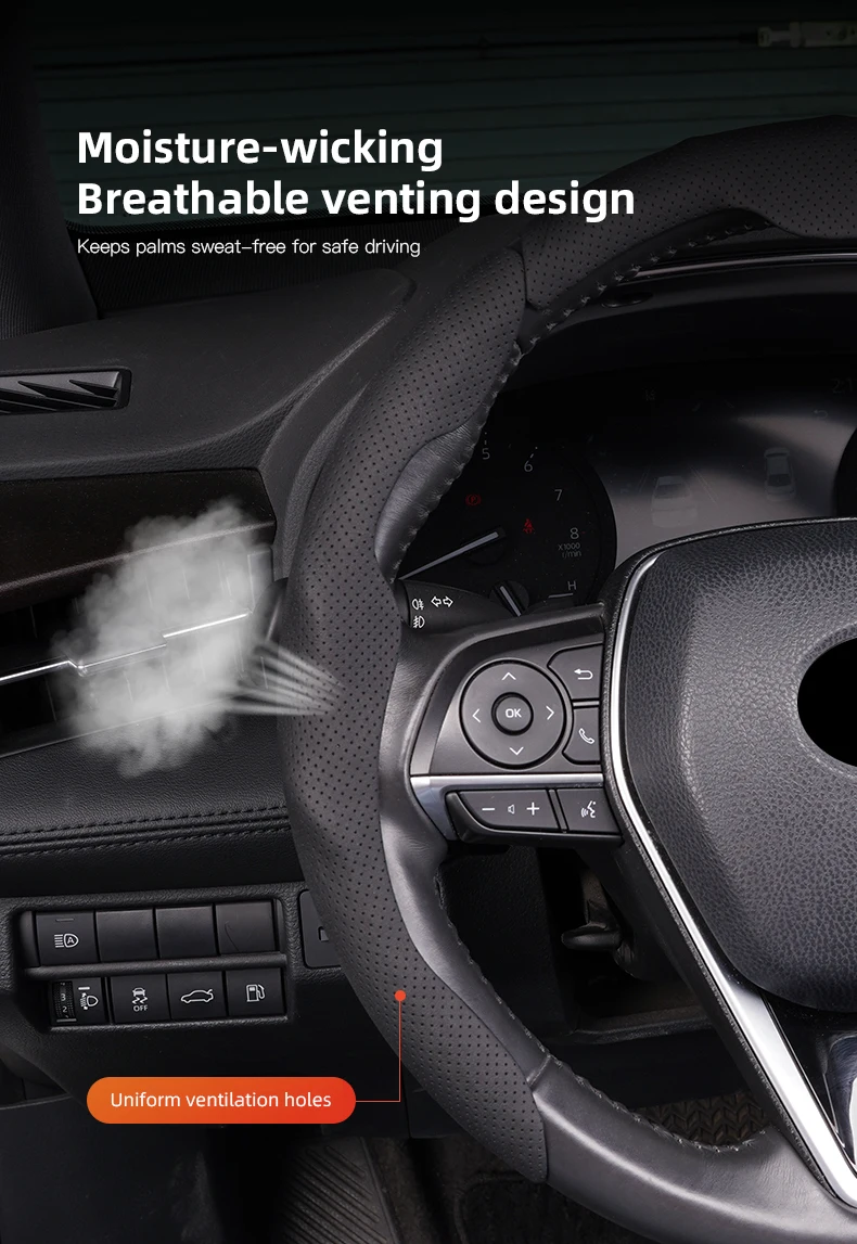 Nappa-Leder Dreistufiger Lenkrad-Antirutschschutz für Alfa Romeo 156 159 147 4C 8C 166 Giulia Giulietta GT 500 – Detail 5