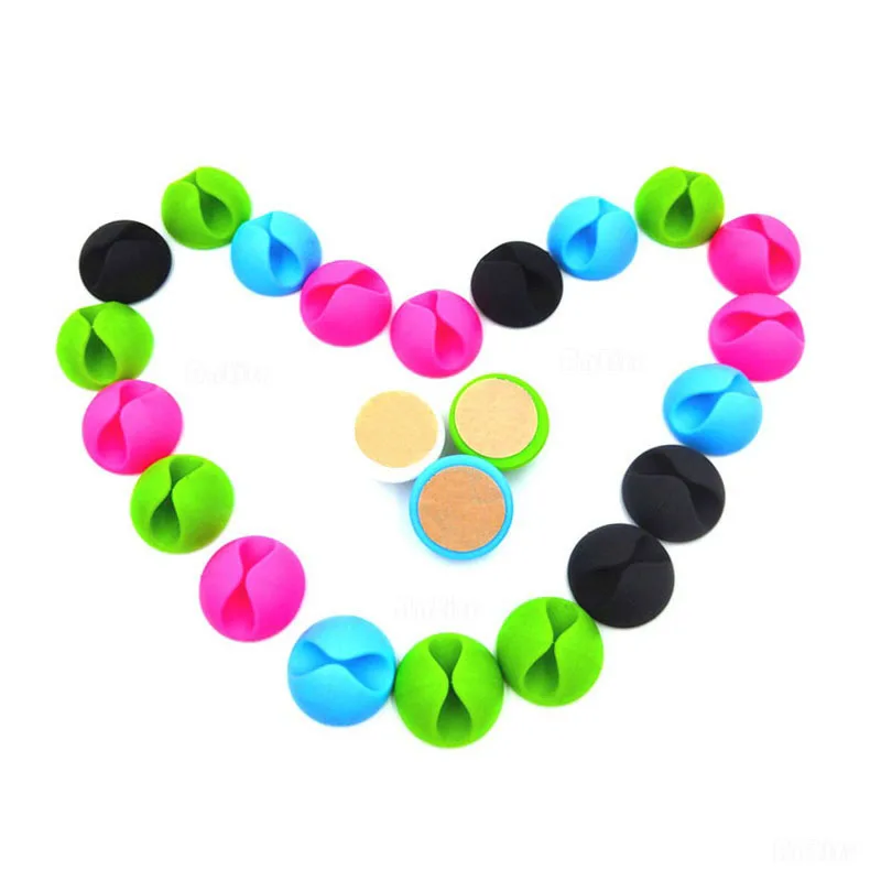 50Pcs 1 Hole Cable Organizer Holder Cable Clip Desk Tidy Organiser Wire Lead USB Charger Holder Fixer
