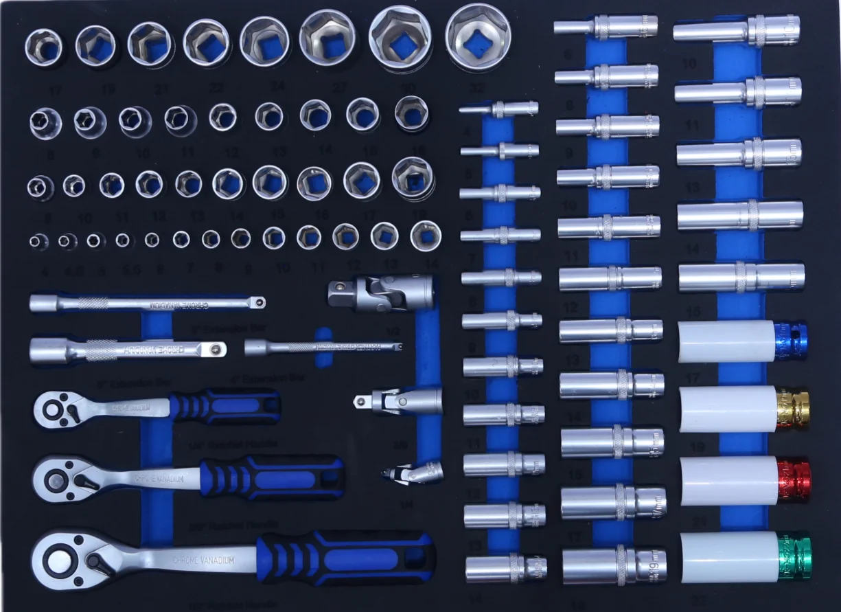 245 Pcs Tool Set Trolley Cart  Chest Rolling Tool Set Box 7 Drawers Mechanics Tool Cabinet for Car