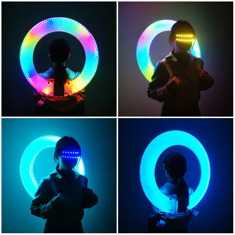 Bar LED Glowing Angel Aperture Backpack Aura Symphony Aperture Catwalk Atmosphere Props KTV Glowing Magic Ring