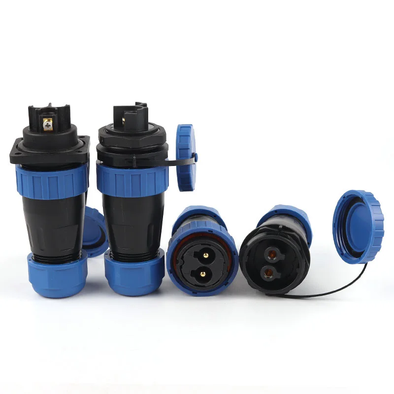 

LP/SP28 IP68 Outdoor Waterproof Butt/Nut/Square Crimp Screw Connection Kit 2 3 4 Pin Male Female Plug Socket Cable Connector