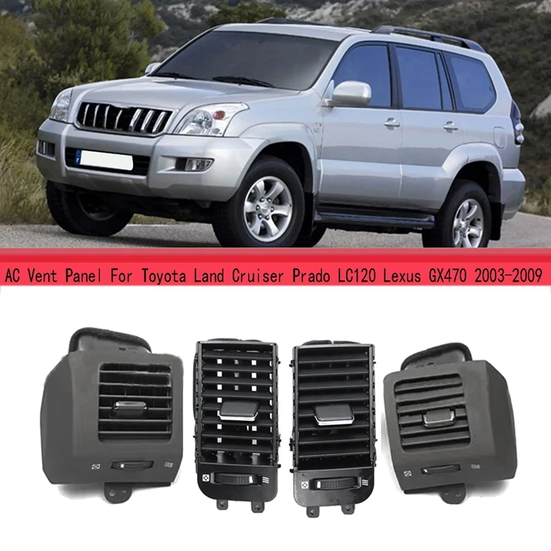 4 buah dasbor mobil ventilasi pendingin udara Outlet untuk Toyota Land Cruiser Prado LC120 Lexus GX470 2003-2009