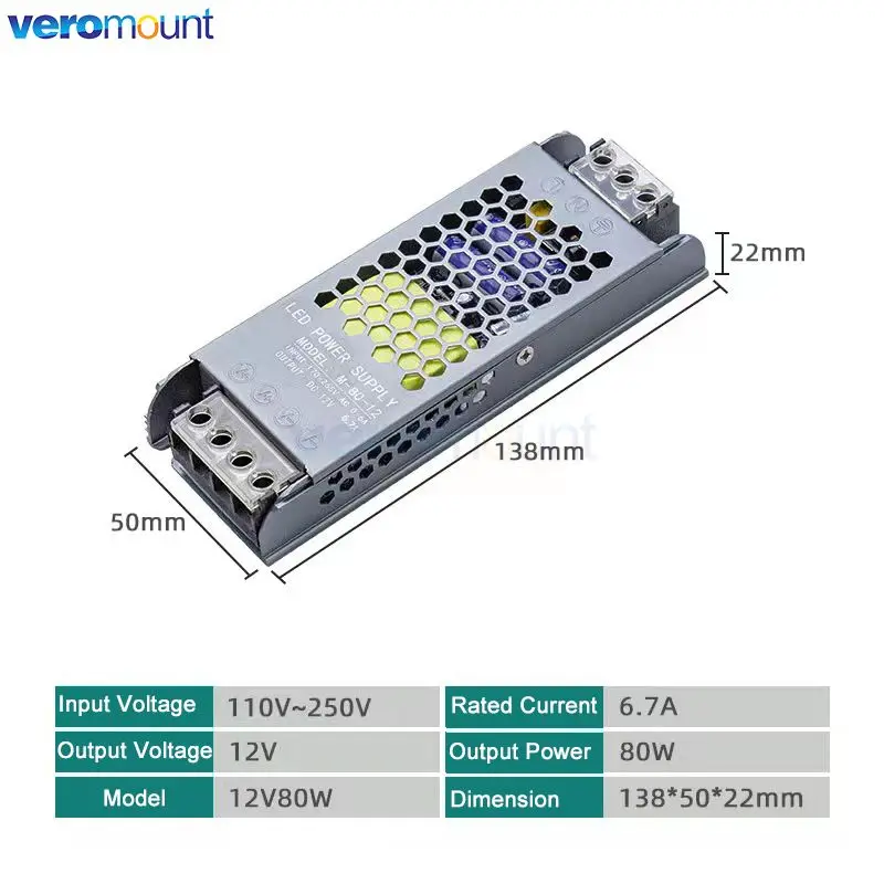 12V 24V LED Power Supply AC to DC Transformer 60W 100W 200W 300W 400W Super Thin Converter for LED Strip Light Bulb LED Driver