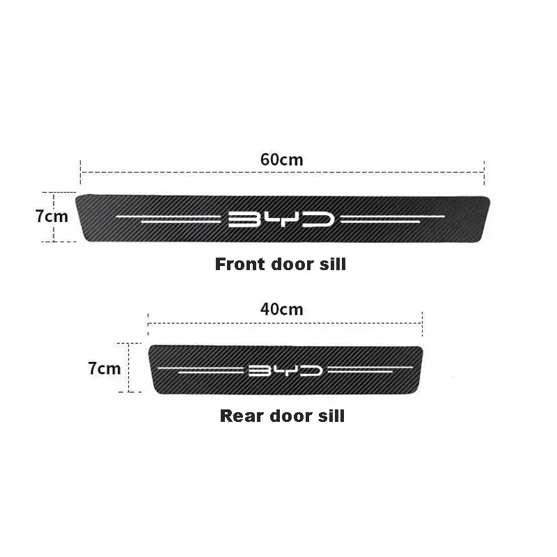 Carbon Fiber Car Sticker Auto Door Threshold Waterproof Decal For BYD Atto 3 Act 3 Tang F3 E6 Dmi Yuan plus Song plus ev f0 f3