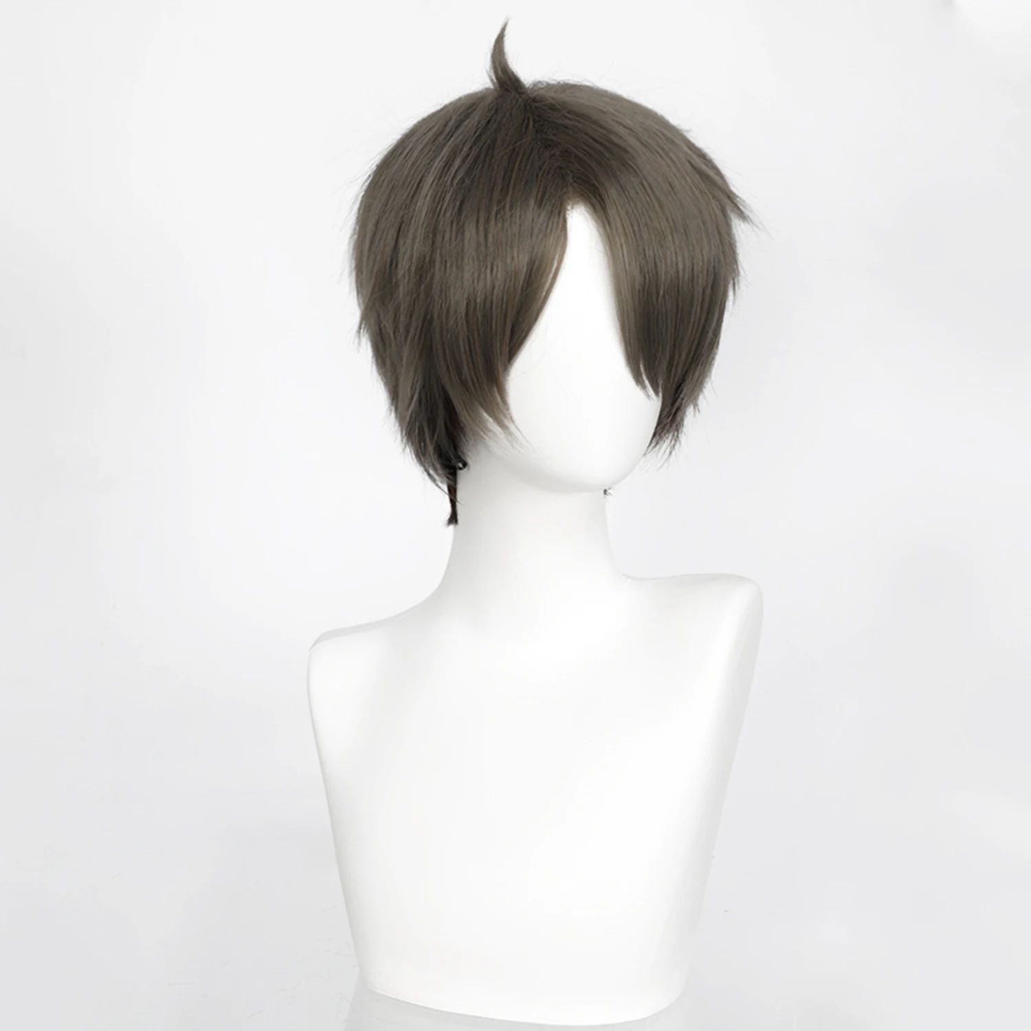 Peluca de Cosplay Miya Atsumu Haikyu, peluca corta recta, pelucas de cosplay grises ombré, peluca sintética masculina de Anime con flequillo para la escuela diaria