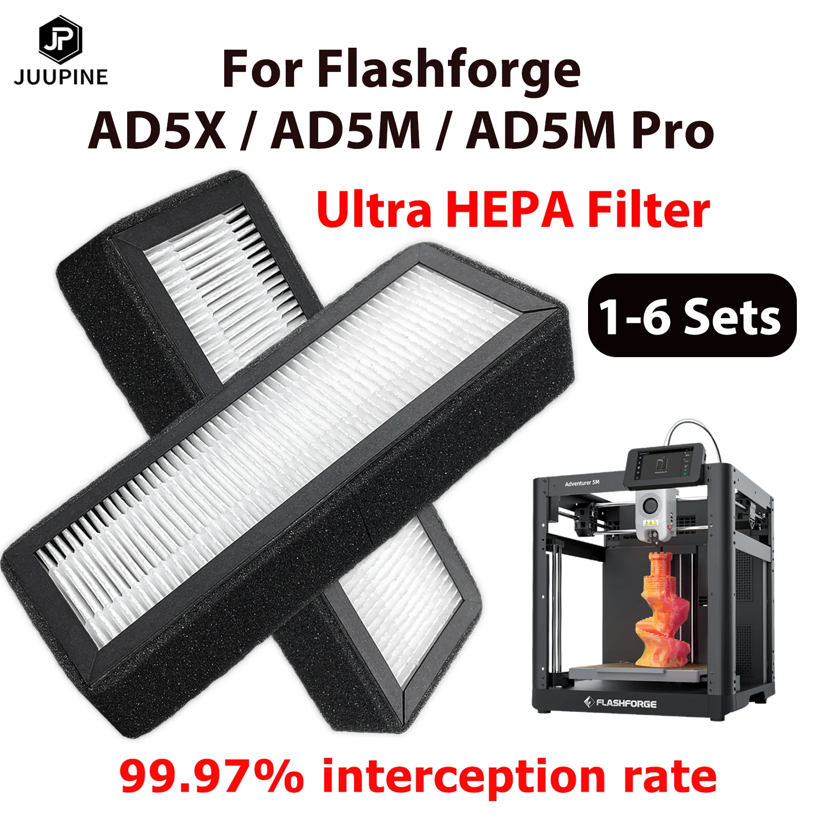 AD 5M 5X 5M Pro FLASHFORGE فلتر الهواء لـ Flashforge Adventurer 5M Series طابعة ثلاثية الأبعاد فلتر هواء HEPA لسلسلة Flashforge AD5M #1