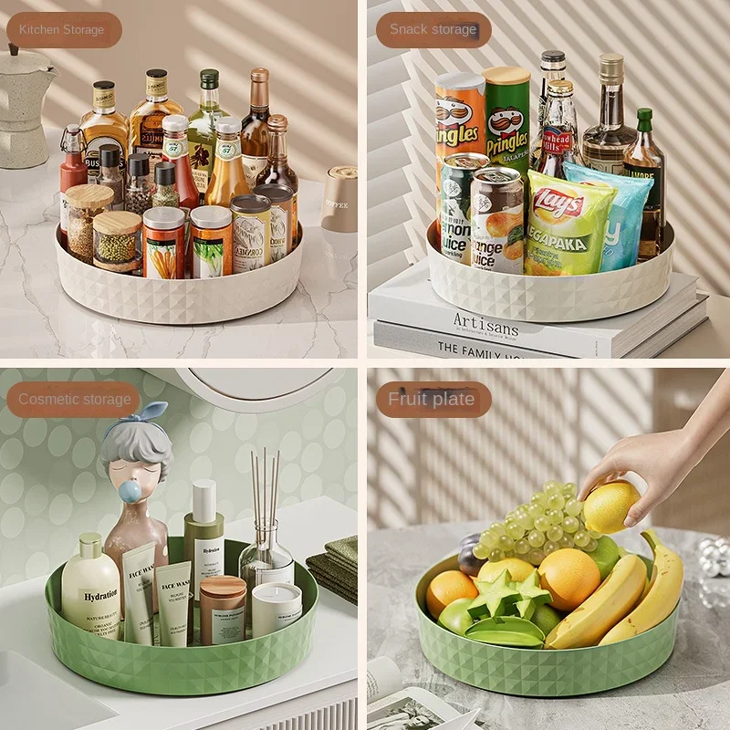 360 Rotating Seasoning Storage Rack Multifunction Pantry Cabinet Turntable for Cosmetics Kitchen Accessories Organizer Tray 5