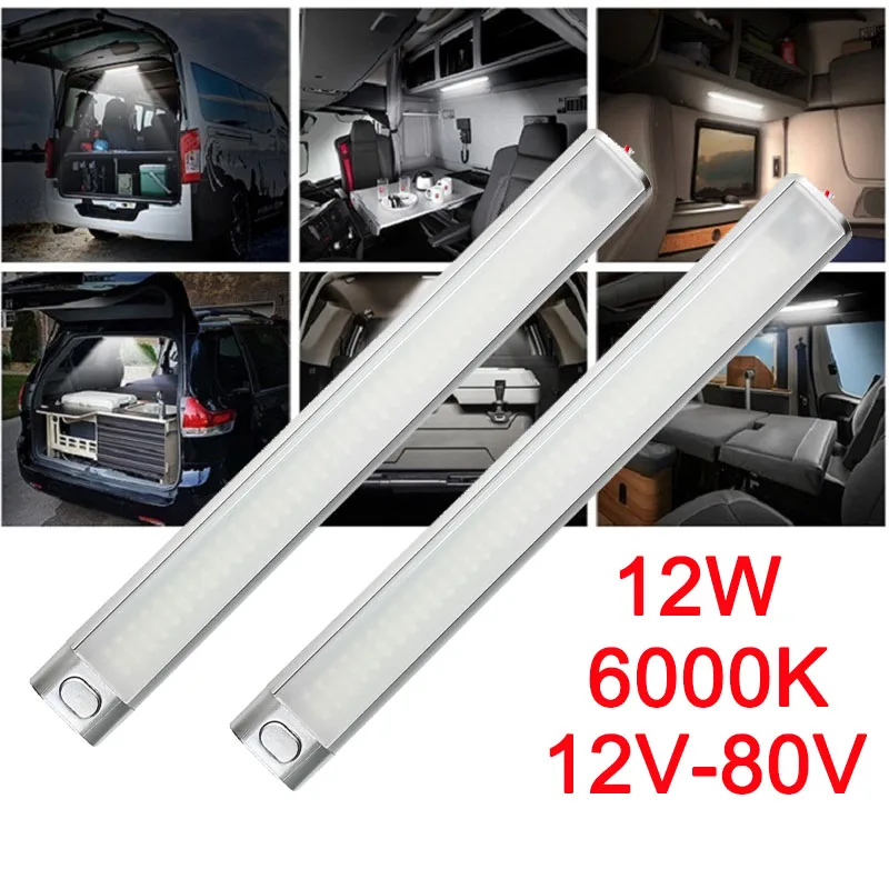 

12W 6000K LED Light Strip Car Interior Bar for Cargo Trailer Boat RV Flexible Mounting Long-Lasting Truck Cabin Reading Light