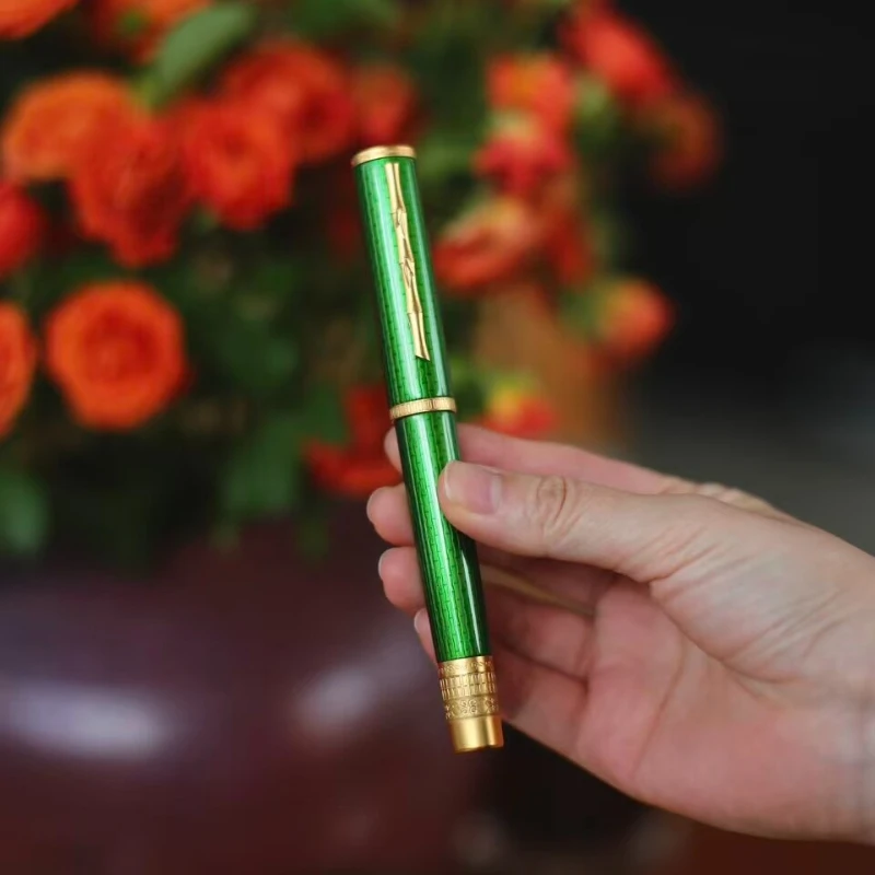 Panda Dorf Brass Fountain Pen Floating cloud gourd bamboo forest design jowo tip all copper ink pen Long Knife 3.5mm Nib PENs