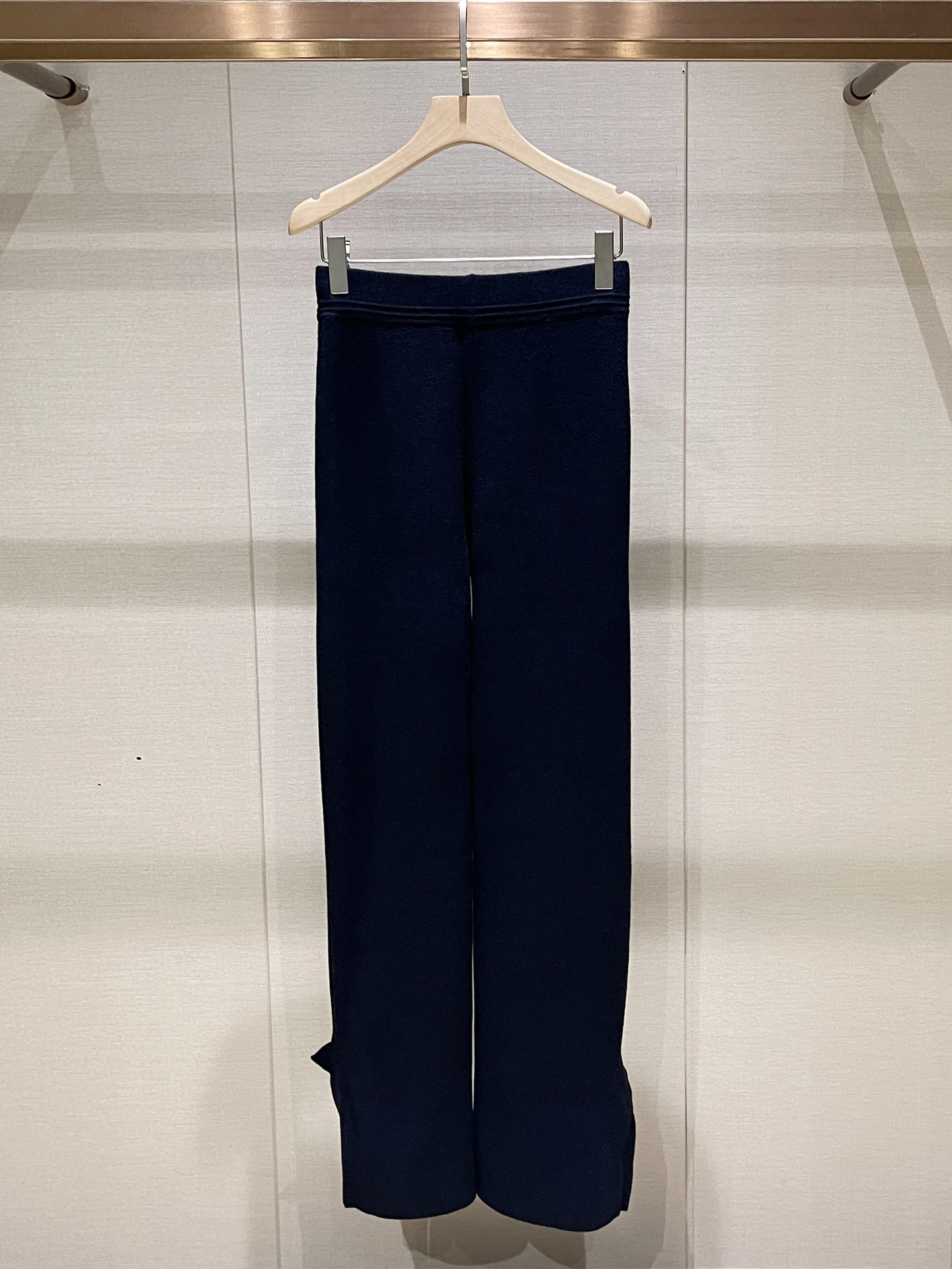 

Cobalt Blue High Waist Slim Fit Casual Knitted Long Pants Women's Faionable Comfortable Breathable Straight Leg Trousers