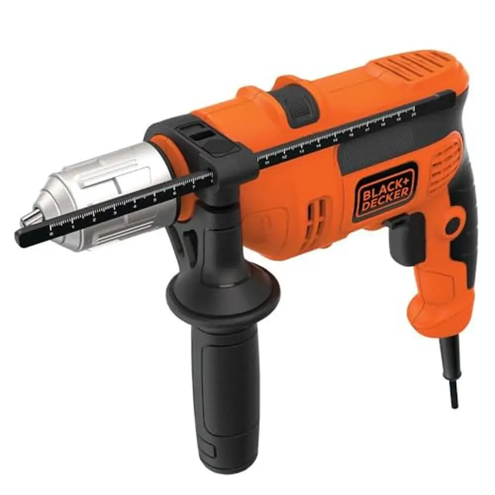 Compact 6.0-Amp Hammer Drill Brick and Concrete Keyless Chuck Variable Speed Trigger Pistol Grip Corded Electric 1/2-Inch Chuck