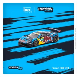 Tarmac Works x IXO 1:64 488 GT3 RB Blue #30 Diecast Model Car