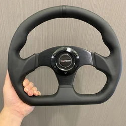 Universal 330mm Black Edition Leather Sport Modified Racing Steering Wheel D-type game simulator steering wheel