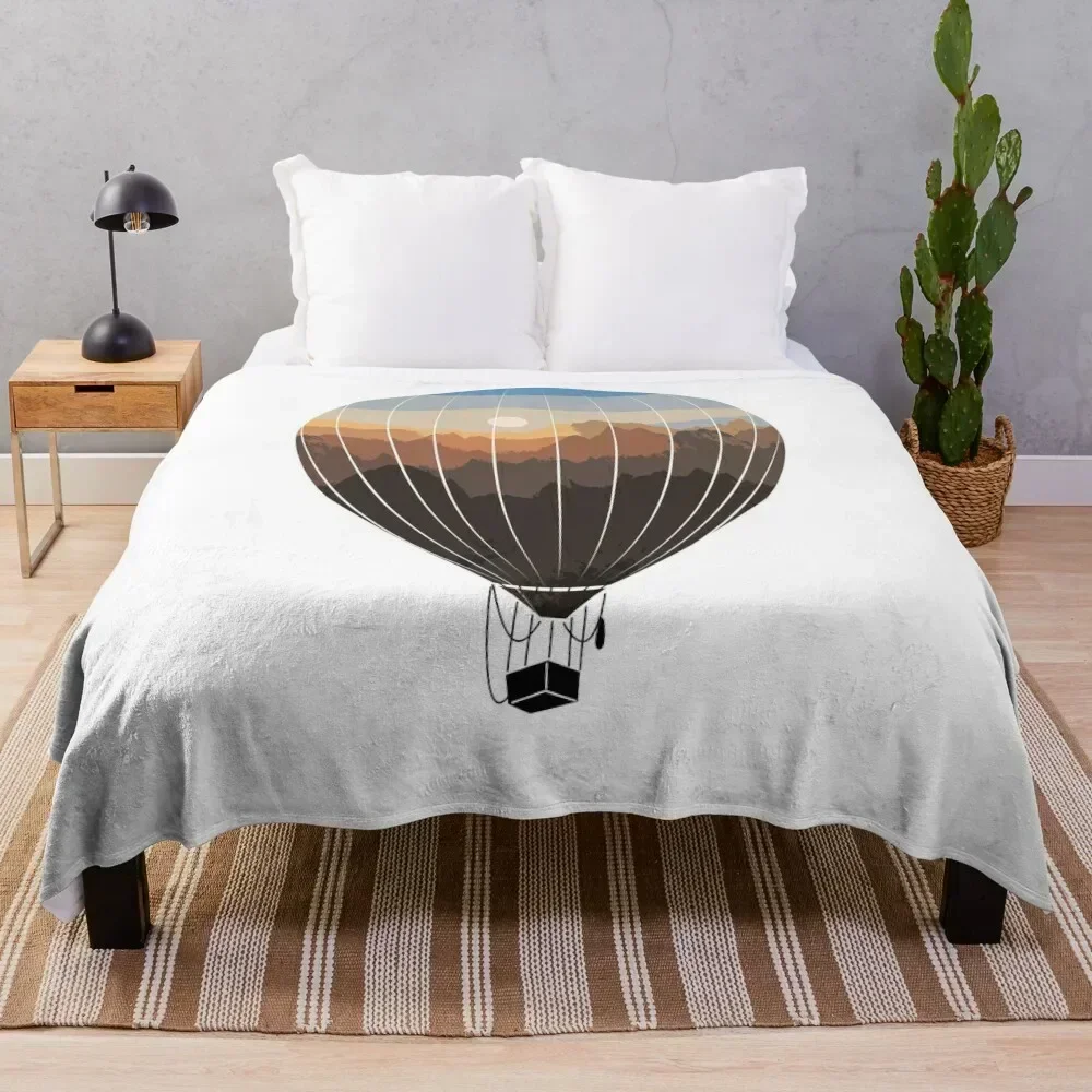 

Hot air balloon panorama view balloon ride Throw Blanket Anti Shedding Soft Fuzzy Blanket for Home