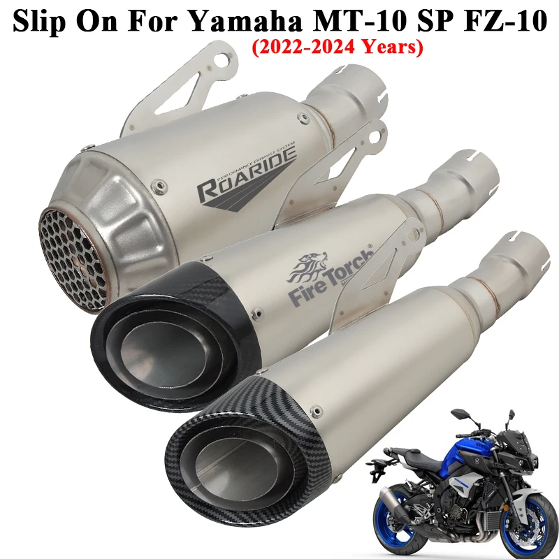 

Slip On For Yamaha MT-10 SP MT10 FZ10 FZ-10 2022 2023 Motorcycle Exhaust Escape Systems Modify Link Pipe Carbon Fiber Muffler