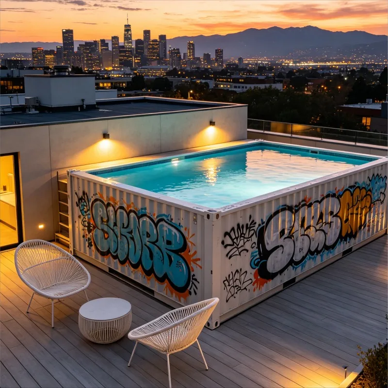 Customized Prefab Container Pool, Ready Made Direct Install, Backyard Above Ground Pool, Whole Family Summer Swim