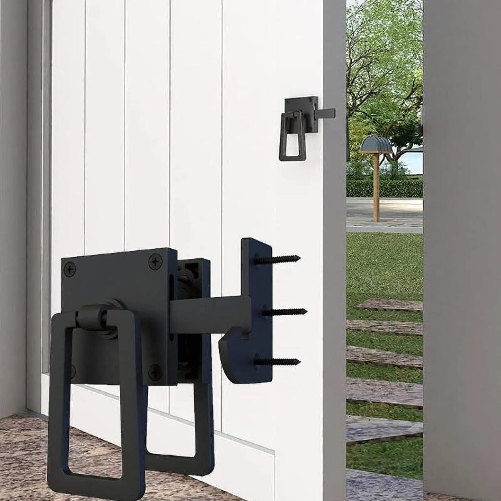 

Double Side Gate Latch Heavy Duty Gate Latch for Pool Gate Patios Tool Sheds