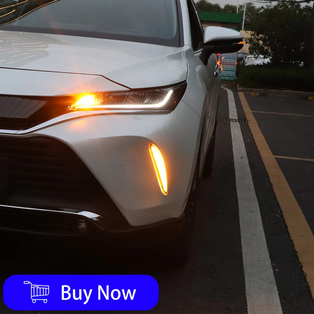 

Автомобильные фары для Toyota Harrie Venza 2021-2025, обновление переднего бампера, светодиодная противотуманная фара, дневный бег, обновление стиля высокого качества