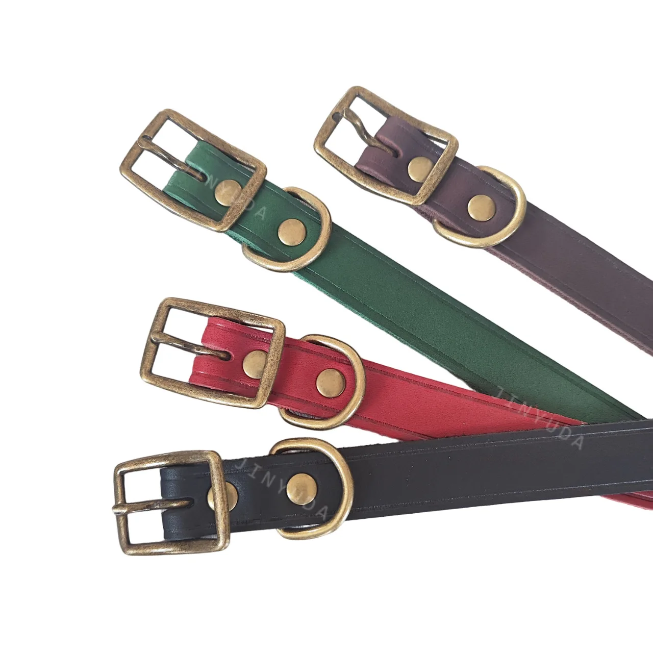 

Mutihome Handmade British Cowhide Retro Leather Collar Dog Neck Collar Dog Leather Antique Bronze Buckle Sturdy Collar