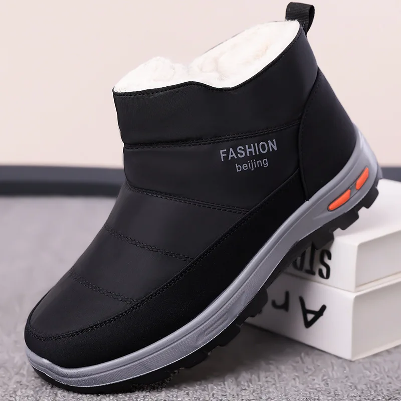 Winter Boots for Men Outdoor Windproof Non-slip Men's Snow Boots Cotton Shoes Platform Waterproof Keep Warm Snow Boots for Men