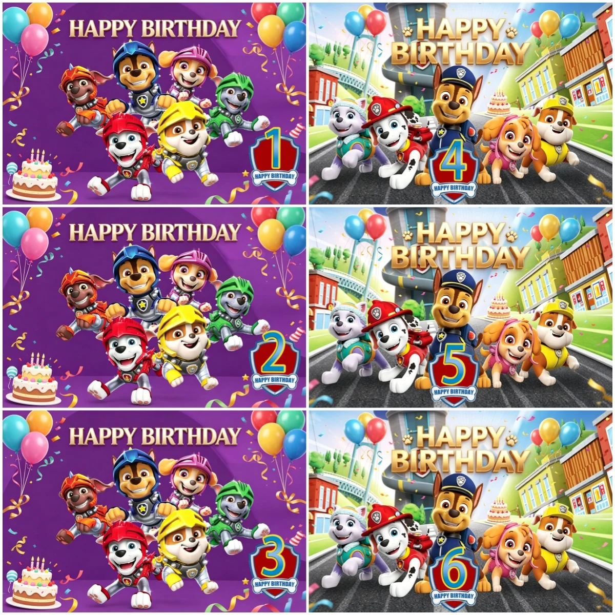 Decoraciones para Fiesta de Cumpleaños Infantil de la Patrulla Canina, 3, 4 y 5 Años, Banner con Dibujos Animados de Perros, Fondo para Fotografía Infantil, Accesorios para Baby Shower