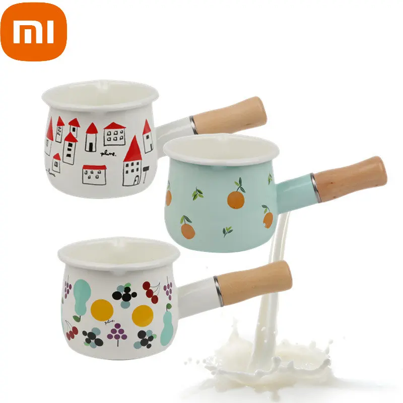 

Xiaomi Milk Pot With Wooden Handle Gas Stove Induction Cooker Saucepan Baby Breakfast Milk Coffee Cooking Pot Ceramic Cookware