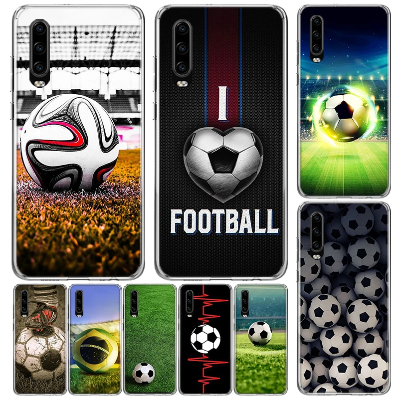 Football Soccer Ball Design Cover For Huawei P30 P40 P50 P10 P20 Lite Phone Case Mate 40 30 20 10 Pro Print Customized Coque Fun