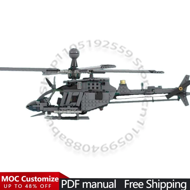 

Набор для сборки модели OH-58D Kiowa Warrior (588 деталей) из серии War Series, модульный конструктор, популярная технология, простая сборка, DIY, игрушка для мальчиков, подарок на день рождения