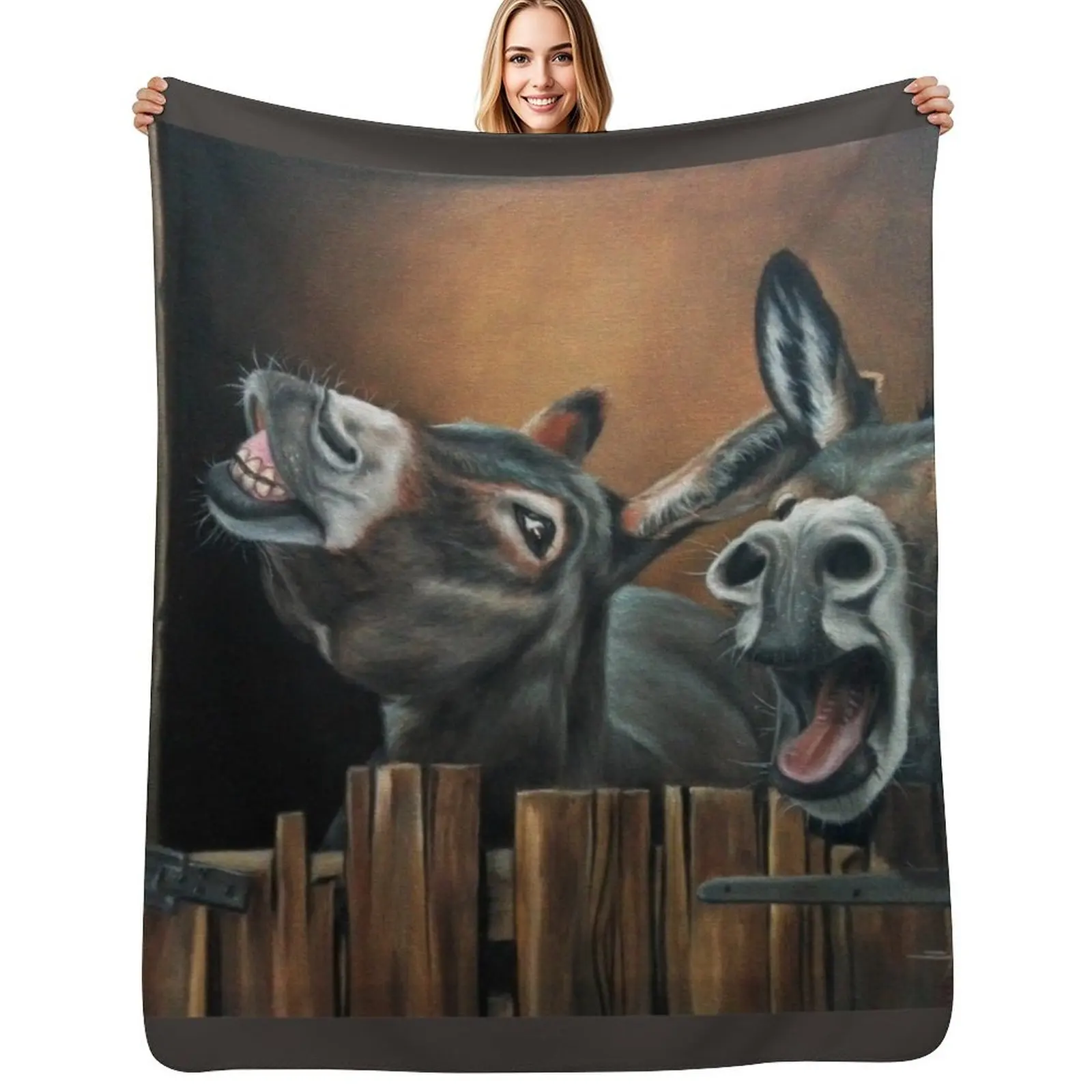 

Silly Donkeys Throw Blanket Hair Polar Luxury Flannels Blankets