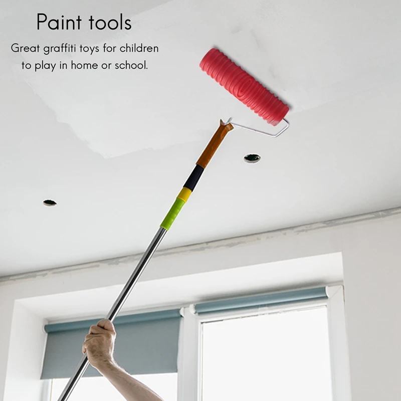 7 Inch Empaistic Pattern Roller Painter +2 PCS Wood Graining Painting Tool,Art Wallpaper Imitation Wood Grain Tool,Wall Texture