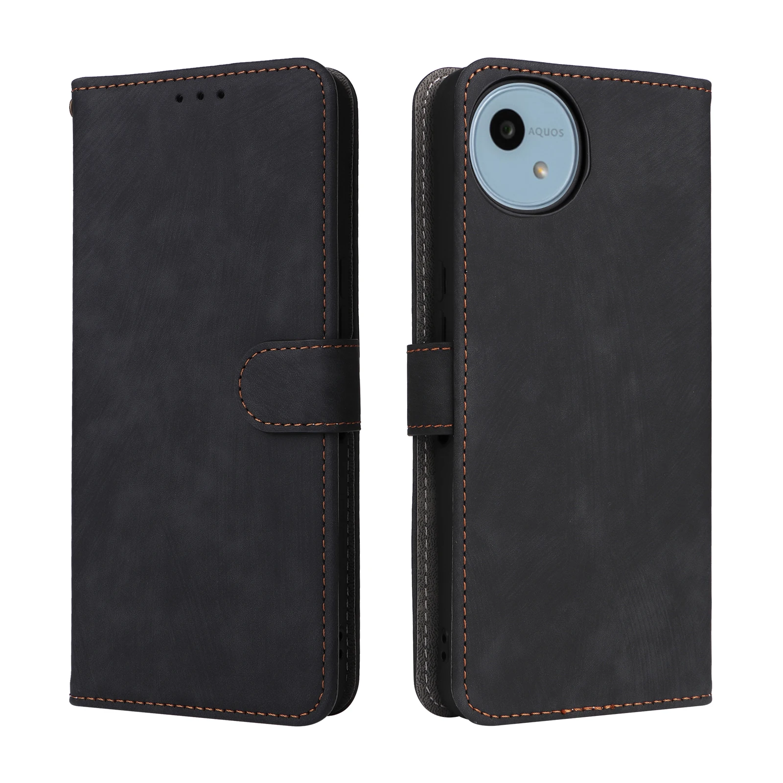 Flip Leather Cover For Sharp Aquos Wish 4 3 2 Magnetic Button RFID Protection Anti Theft Card Slot Wallet Shockproof Phone Case