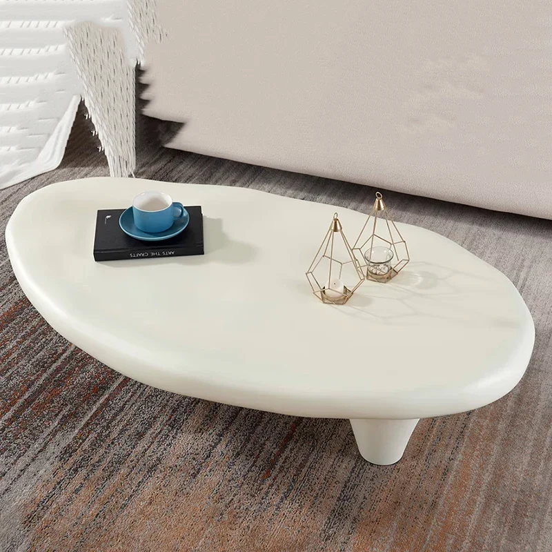 Nordic Pebble Coffee Table Creative Ellipse Tea Table Portable Room Hall Desks Low Home Furniture Anti Slip Sticker Design