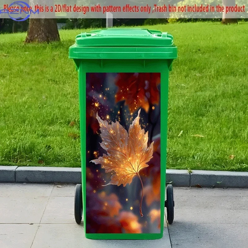 PC 2D Flat Self-Adhesive Trash Can Sticker, 
