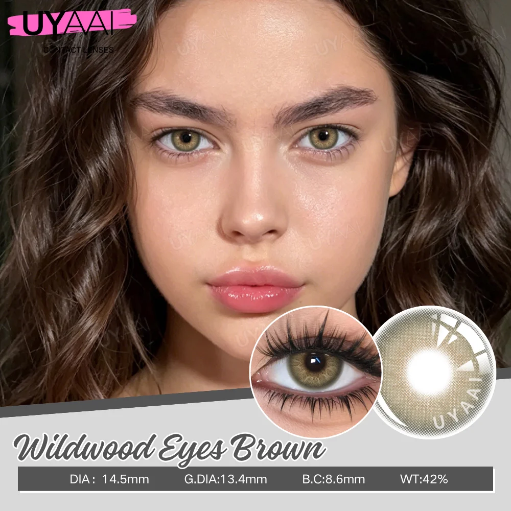 UYAAI Siri Series Natural Colored Pupils for Eyes High Quality Colored Lenses Gray Lenses  Blue Eye Contacts 14.0/14.20mm Yearly