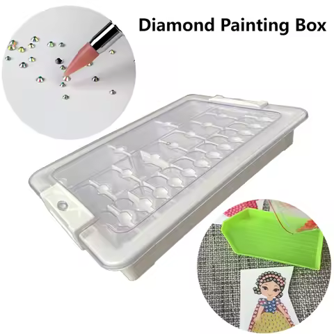 9/15/21/24/26/39 Grids Diamond Art Portable Bead Storage Organizer Small Clear Embroidery Box for Diamond Painting Accessories