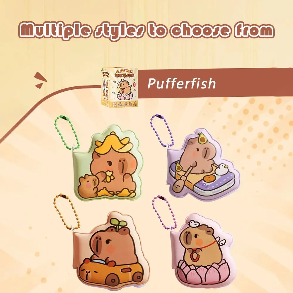 4pcs Trendy Elastic Stress Relief Sticky Notes Cute Cartoon Capybara Memo Pad Portable Notebook for Daily Notes