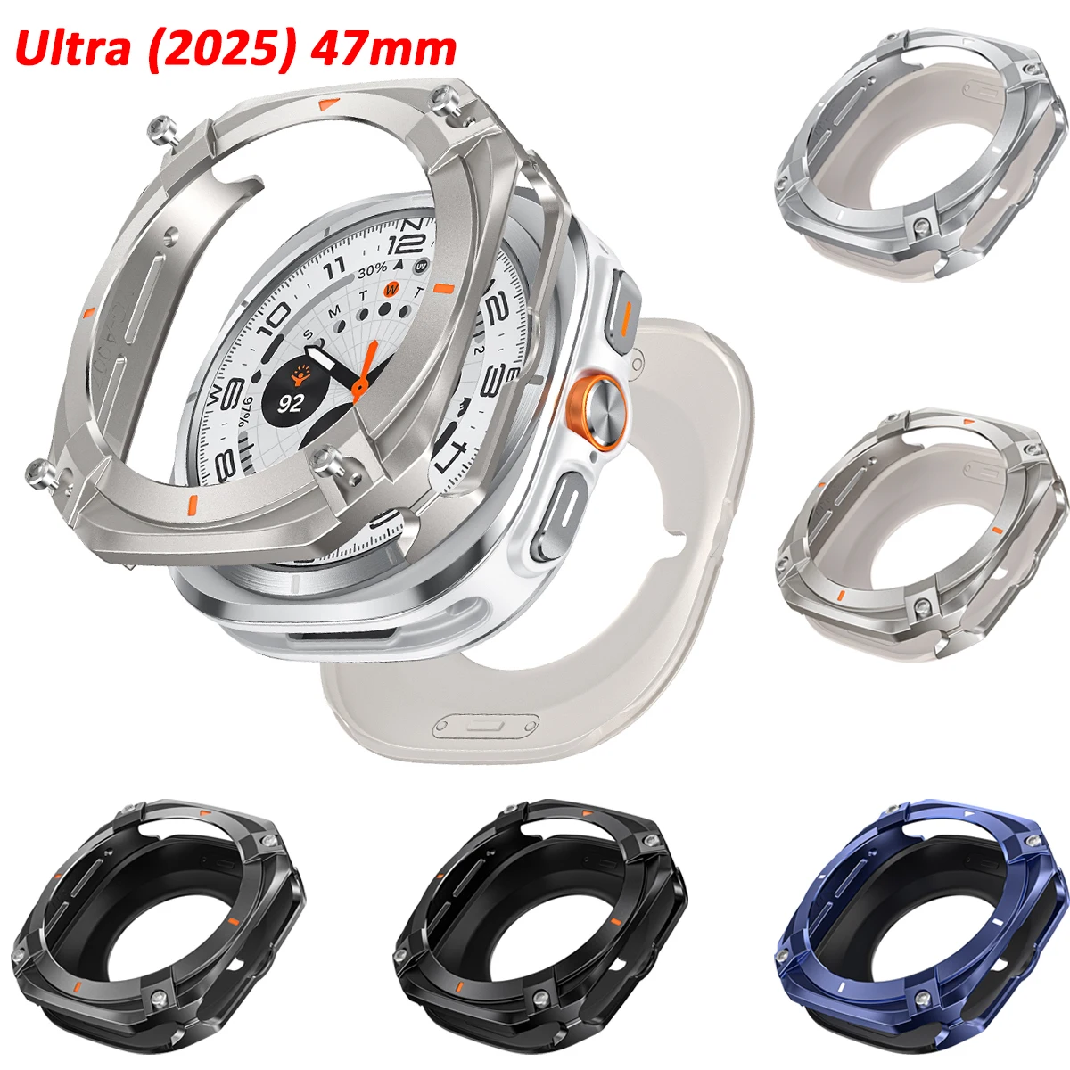 Legierungsgehäuse für Samsung Galaxy Watch Ultra 2025, 47 mm, Upgrade auf Ultra, Anti-Fall-Schutzhülle für Galaxy Watch Ultra 47 mm