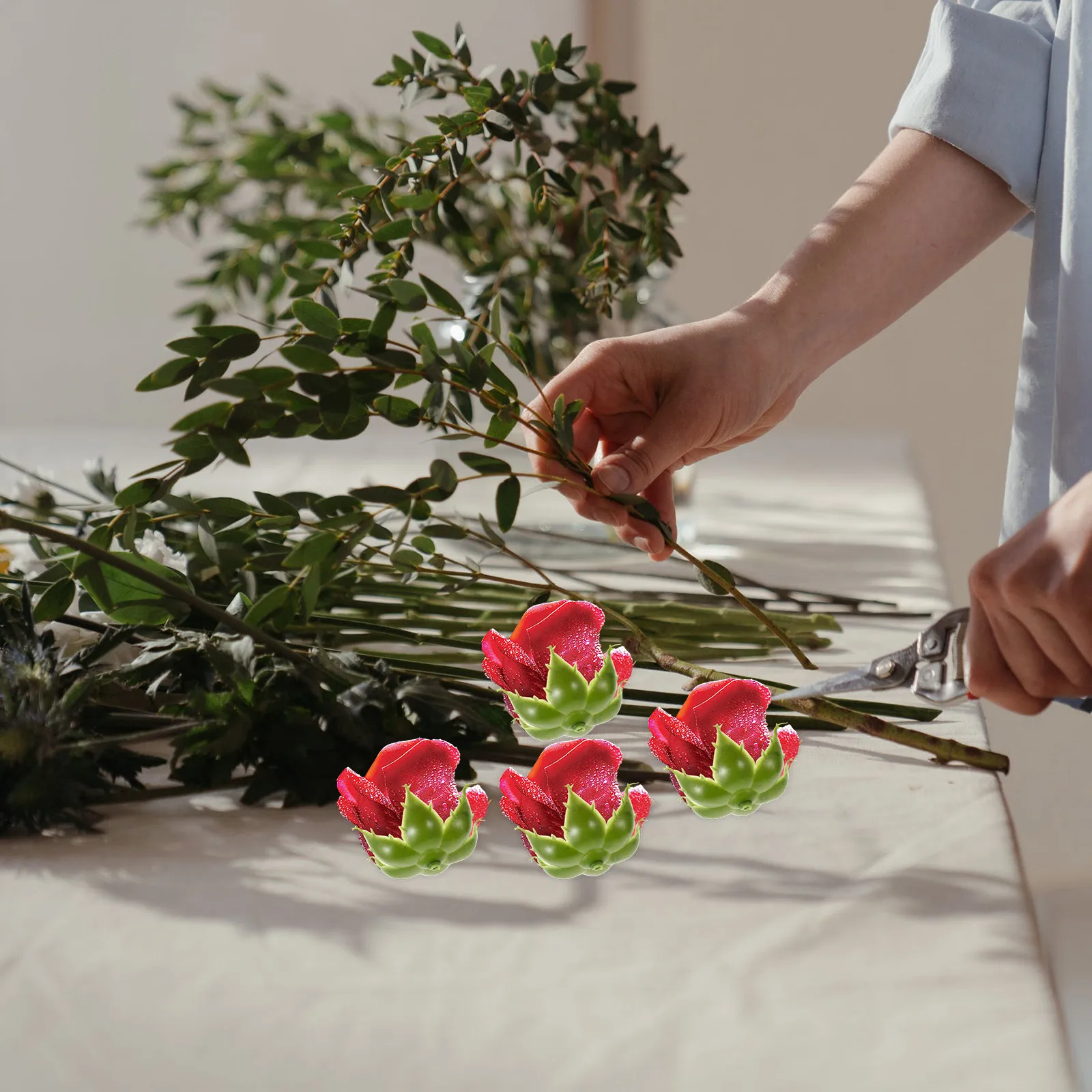 

100pcs Large Holder Plastic Artificial Flowers Calyxes Parts for DIY Bouquet Flowers Calyxes Arrangement