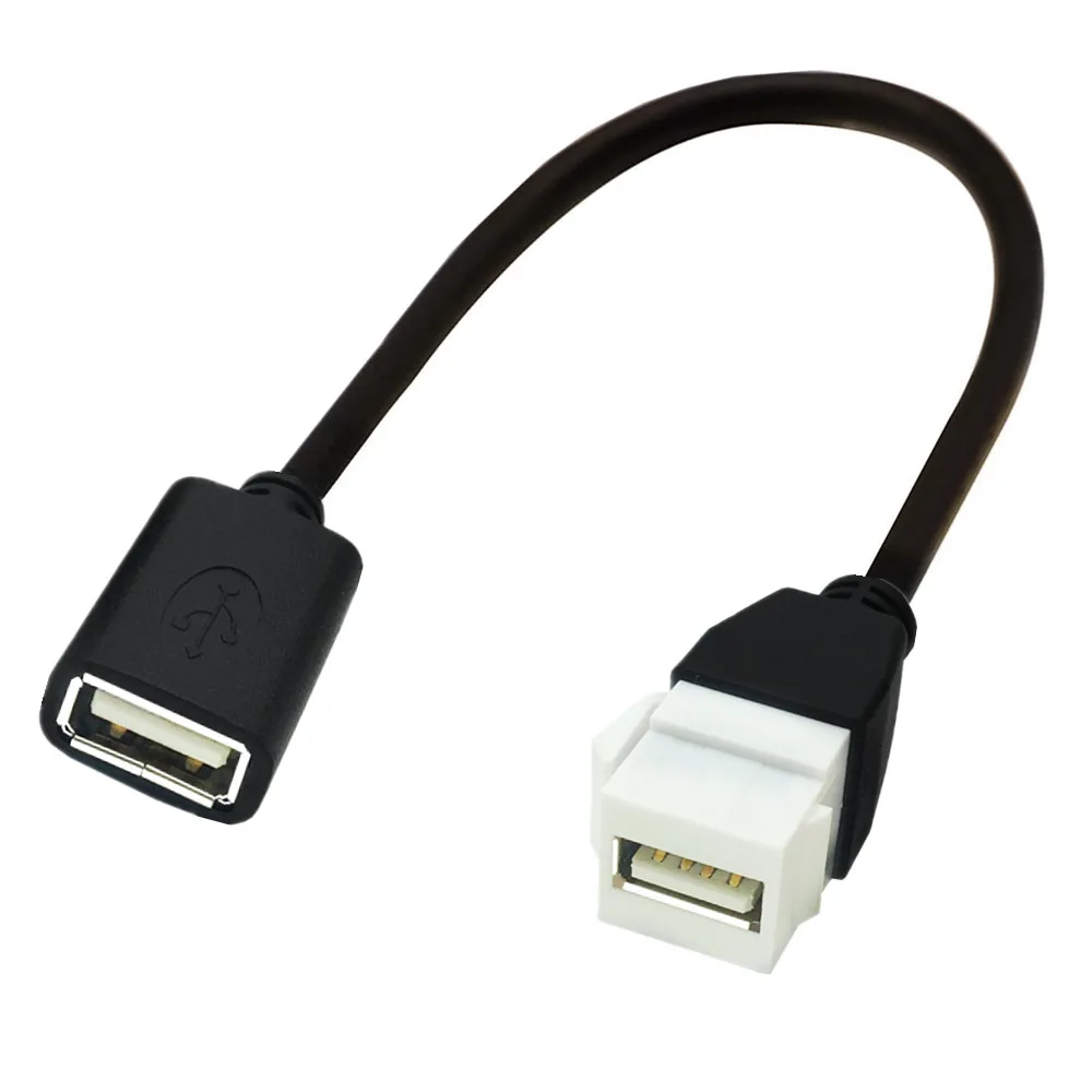 رأس أنثى USB 2.0 مع لوحة مشبك كابل منفذ أنثى قابس حائط USB كابل لوحة الإدراج المباشر 2.0 مع مقبس كابل #4